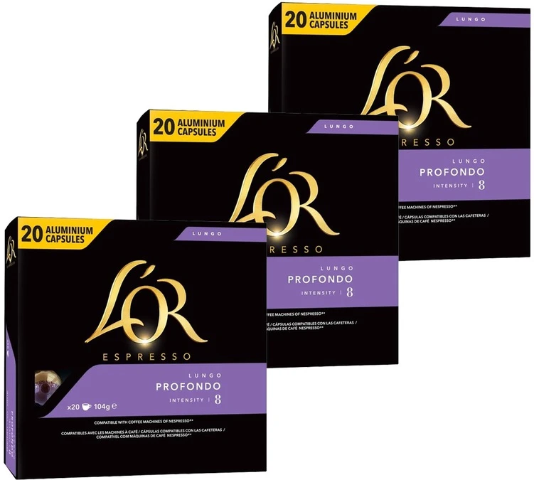 Pack 3x20 Capsules Lungo Profondo Compatibles Nespresso® - L'OR ESPRESSO 3 Pack 3x20 Capsules Lungo Profondo Compatibles Nespresso® - L'OR ESPRESSO