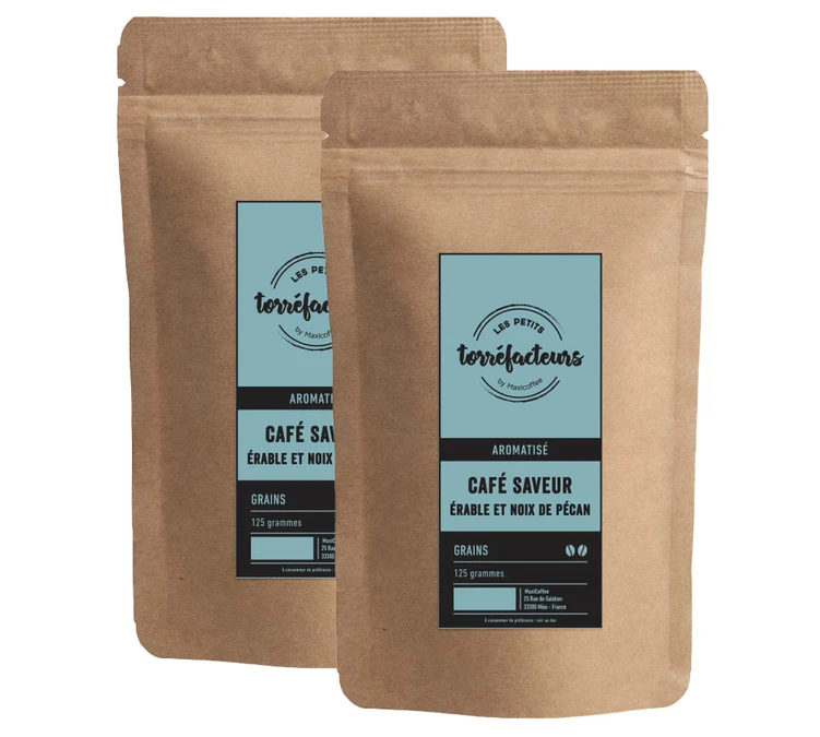 Café En Grains - Saveur Sirop D'Erable Et Noix De Pécan - 250g (2x125g) - Les Petits Torréfacteurs 3 Café En Grains - Saveur Sirop D'Erable Et Noix De Pécan - 250g (2x125g) - Les Petits Torréfacteurs