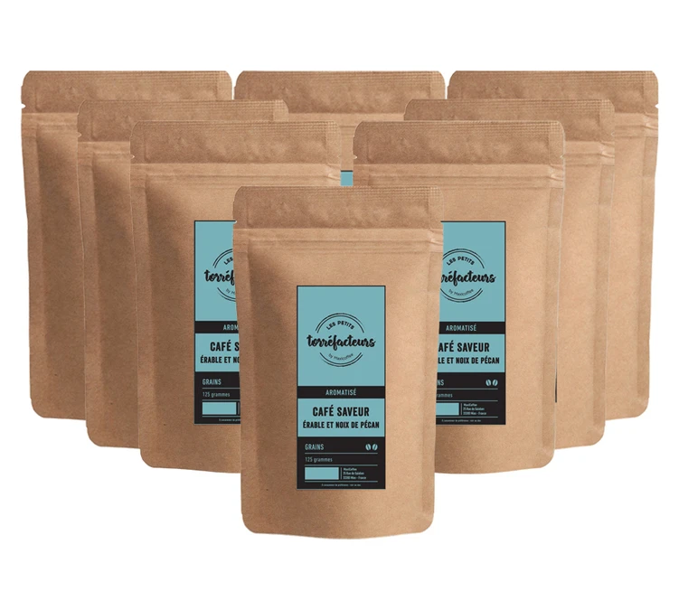 Café En Grains - Saveur Sirop D'Erable Et Noix De Pécan - 1kg (8x125g) - Les Petits Torréfacteurs 3 Café En Grains - Saveur Sirop D'Erable Et Noix De Pécan - 1kg (8x125g) - Les Petits Torréfacteurs