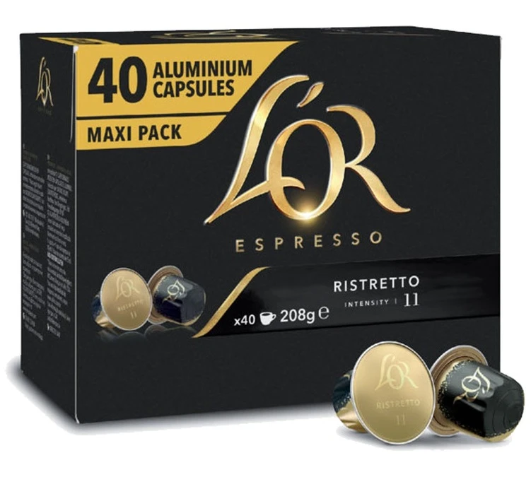 40 Capsules Ristretto Compatibles Nespresso® - L'OR ESPRESSO 3 40 Capsules Ristretto Compatibles Nespresso® - L'OR ESPRESSO