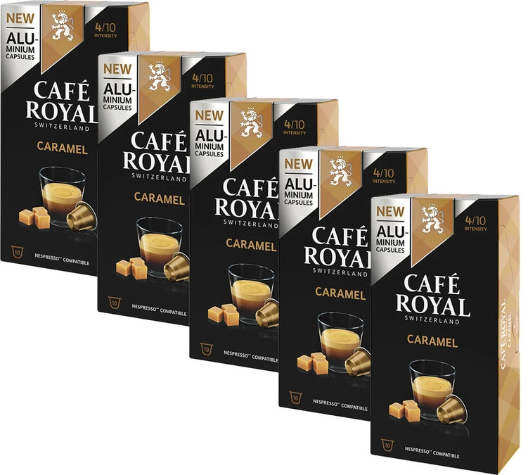 Pack 50 Capsules Café Caramel - Compatibles Nespresso® - Café Royal 3 Pack 50 Capsules Café Caramel - Compatibles Nespresso® - Café Royal