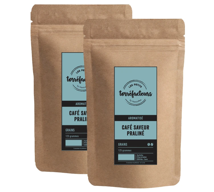 Café En Grains - Saveur Praliné - 250g (2x125g) - Les Petits Torréfacteurs 3 Café En Grains - Saveur Praliné - 250g (2x125g) - Les Petits Torréfacteurs
