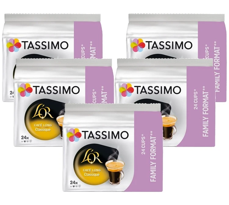 Pack 120 Dosettes L'OR Café Long Classique Familial - TASSIMO 3 Pack 120 Dosettes L'OR Café Long Classique Familial - TASSIMO