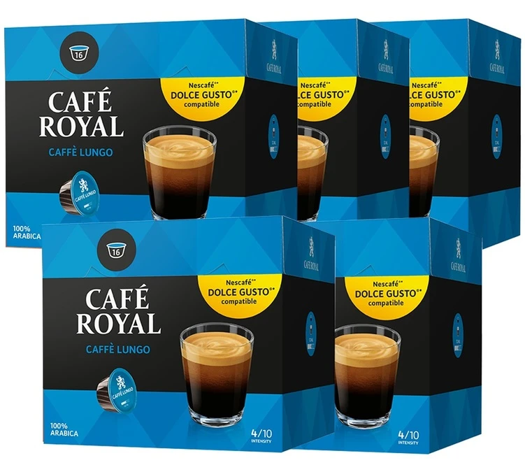 80 Capsules Nescafe® Dolce Gusto® Compatibles Lungo - CAFE ROYAL 3 80 Capsules Nescafe® Dolce Gusto® Compatibles Lungo - CAFE ROYAL