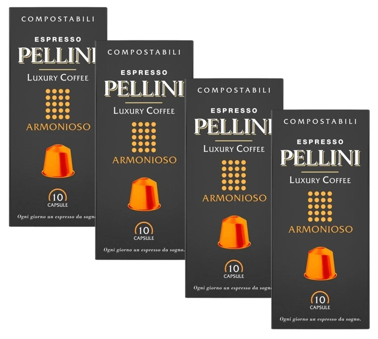 40 Capsules Compatibles Nespresso® Compostables PELLINI - Armonioso 3 40 Capsules Compatibles Nespresso® Compostables PELLINI - Armonioso