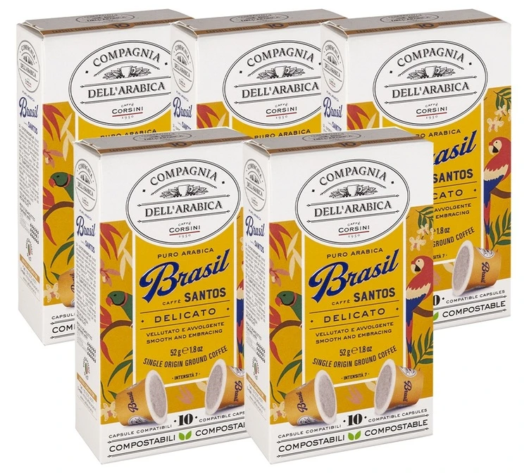 Pack 50 Capsules Santos Brasil - Compatible Nespresso® - CAFFE CORSINI 3 Pack 50 Capsules Santos Brasil - Compatible Nespresso® - CAFFE CORSINI