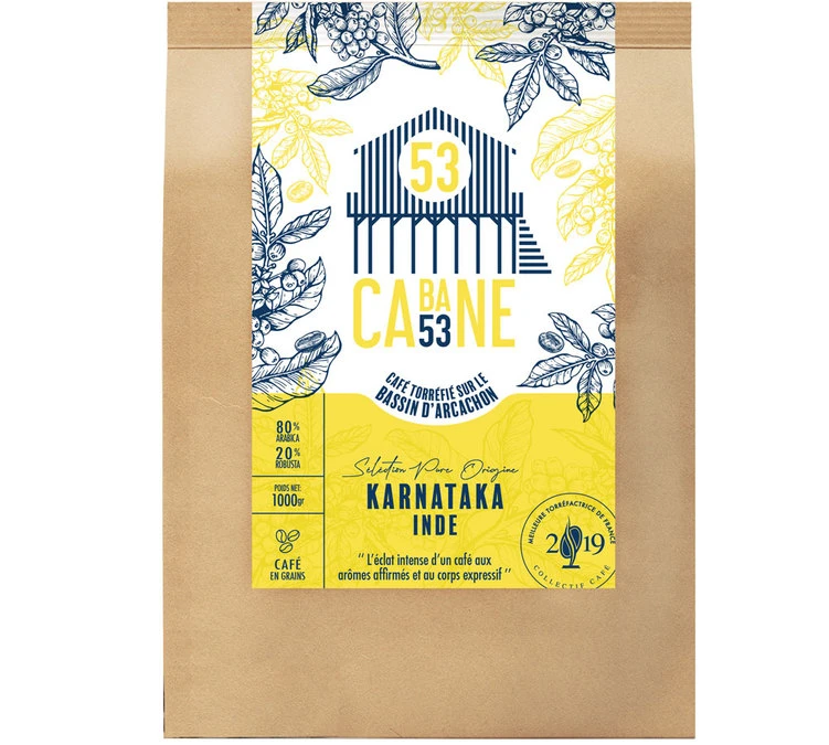 Café En Grains Inde : Karnataka - 1kg - Cabane 53 3 Café En Grains Inde : Karnataka - 1kg - Cabane 53
