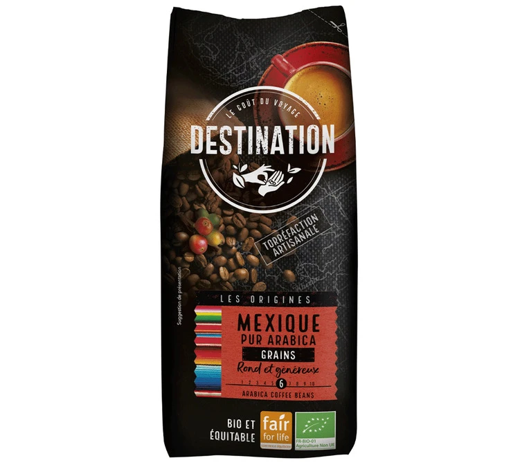 Café En Grains Bio 100% Arabica Mexique - 1kg - Destination 3 Café En Grains Bio 100% Arabica Mexique - 1kg - Destination