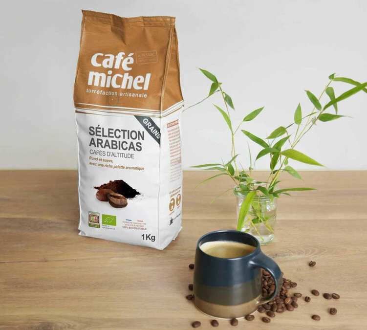 1 Kg Café En Grain Bio Sélection Arabicas - Café Michel 4 1 Kg Café En Grain Bio Sélection Arabicas - Café Michel – Image 2