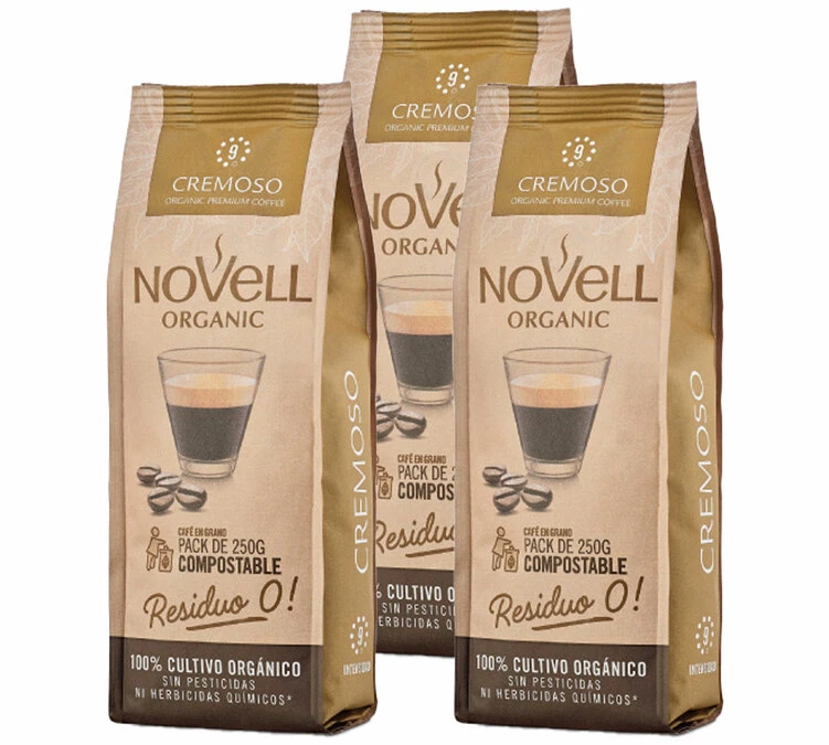 3x250g Café En Grain Bio Cremoso - Novell 3 3x250g Café En Grain Bio Cremoso - Novell