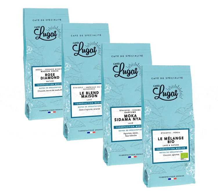 Lot Moulus : 4 X 250g - Cafés Lugat 3 Lot Moulus : 4 X 250g - Cafés Lugat