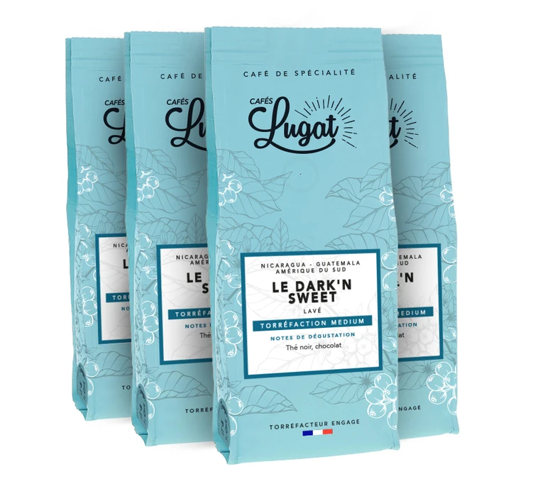 1 Kg Café En Grain Le Dark'n Sweet - Cafés Lugat 3 1 Kg Café En Grain Le Dark'n Sweet - Cafés Lugat