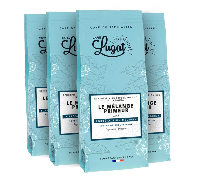 Café En Grains : Le Mélange Primeur - 1kg - Cafés Lugat 3 Café En Grains : Le Mélange Primeur - 1kg - Cafés Lugat