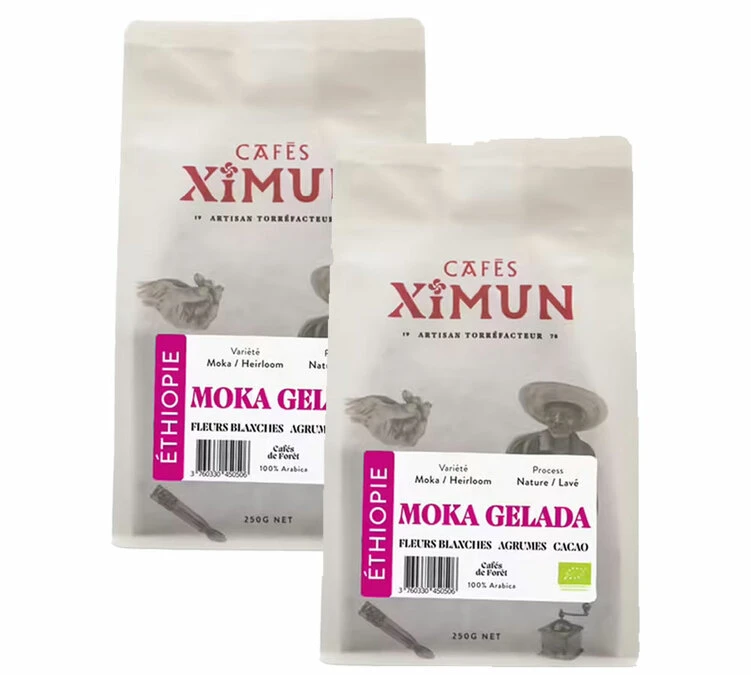 2x250g Café En Grain Bio Moka Gelada Arabica - Cafés Ximun 3 2x250g Café En Grain Bio Moka Gelada Arabica - Cafés Ximun