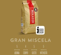 1kg Café En Grain 100% Straordinario Gran Miscela - MOKADOR -Kafftec Magasin cafeengrainmokadorgranmiscela1kg