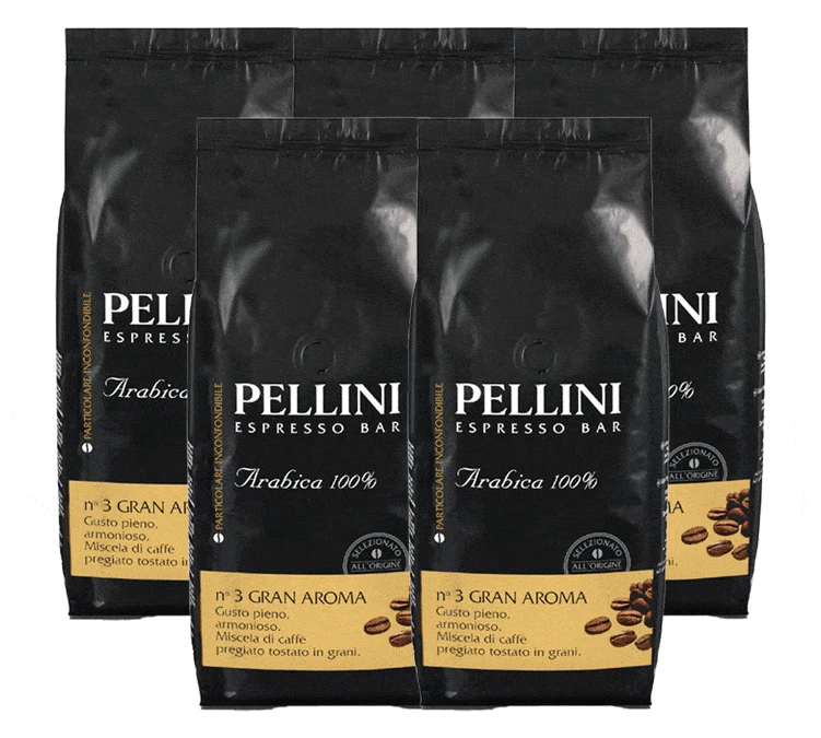 5x1Kg Café En Grain Gran Aroma N°3 - Pellini 3 5x1Kg Café En Grain Gran Aroma N°3 - Pellini