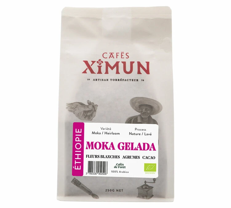250g Café En Grain Bio Moka Gelada Arabica - Cafés Ximun 3 250g Café En Grain Bio Moka Gelada Arabica - Cafés Ximun