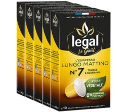 50 Capsules Végétales Espresso Lungo Mattino - Compatible Nespresso® - CAFES LEGAL
