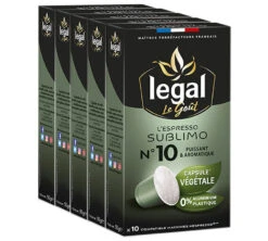 50 Capsules Végétales Espresso Sublimo - Compatible Nespresso® - CAFES LEGAL