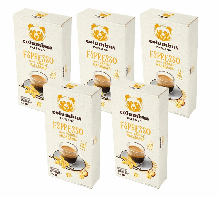 Pack 50 Capsules Saveur Vanille Macadamia - Compatible Nespresso® - COLUMBUS CAFE & CO 3 Pack 50 Capsules Saveur Vanille Macadamia - Compatible Nespresso® - COLUMBUS CAFE & CO