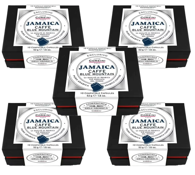 Pack 50 Capsules Blue Mountain Jamaïque - Compatible Nespresso® - CAFFE CORSINI 3 Pack 50 Capsules Blue Mountain Jamaïque - Compatible Nespresso® - CAFFE CORSINI