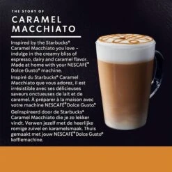 72 Capsules Starbucks Dolce Gusto® Compatibles - Latte Macchiato Caramel -Kafftec Magasin description caramel starbucks dolce gusto