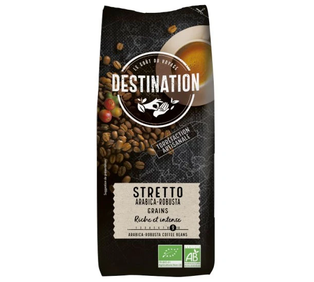 1kg Café En Grains Bio Stretto Italiano - Destination 3 1kg Café En Grains Bio Stretto Italiano - Destination