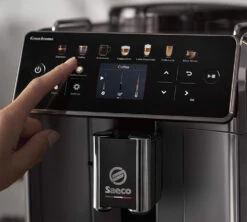 SAECO Gran Aroma SM6585/00 Métal Gris Garantie 3 Ans -Kafftec Magasin ecran expresso broyeur saeco gran aroma sm6585