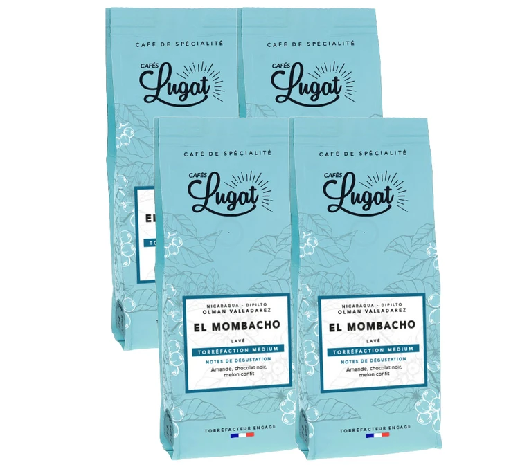 4x250 G Café En Grain Nicaragua El Mombacho CAFES LUGAT 3 4x250 G Café En Grain Nicaragua El Mombacho CAFES LUGAT