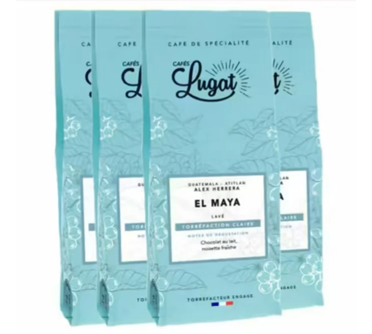 4x250g Café En Grain Guatemala El Maya - CAFES LUGAT 3 4x250g Café En Grain Guatemala El Maya - CAFES LUGAT