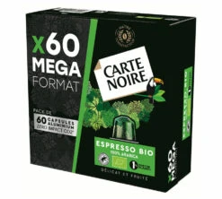 60 Capsules Compatibles Nespresso® - Espresso BIO - CARTE NOIRE -Kafftec Magasin espresso bio x60
