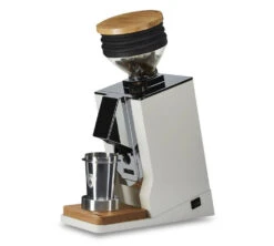 Moulin à Café EUREKA ORO Mignon Single Dose Blanc Et Bois De Chêne Avec Blow Up