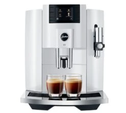 JURA E8 PianoWhite EB Smart Connect Offert Garantie 3 Ans -Kafftec Magasin expresso broyeur jura e8 pianowhite face