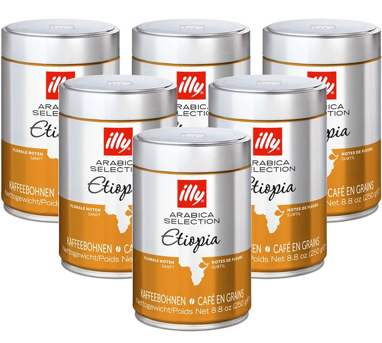 Café En Grains Illy Monoarabica Ethiopie - 6x250g - Illy 3 Café En Grains Illy Monoarabica Ethiopie - 6x250g - Illy