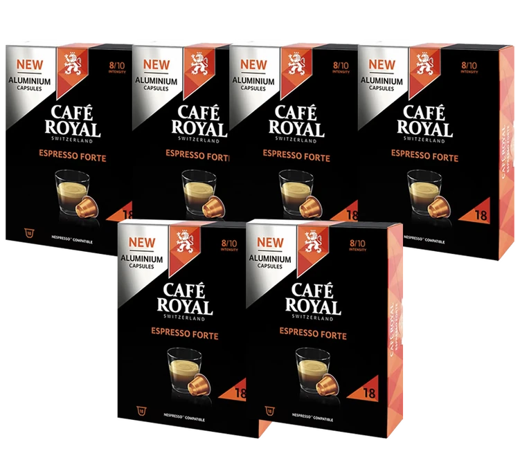 Pack 108 Capsules Espresso Forte - Compatible Nespresso® - CAFE ROYAL 3 Pack 108 Capsules Espresso Forte - Compatible Nespresso® - CAFE ROYAL