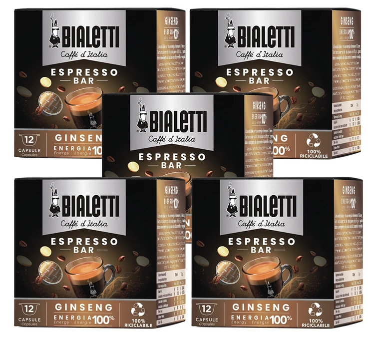 60 Capsules Mokespresso Caffè Ginseng - BIALETTI 3 60 Capsules Mokespresso Caffè Ginseng - BIALETTI