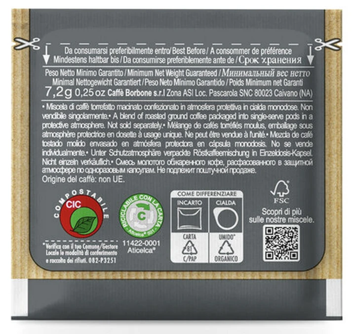 50 Dosettes ESE - Miscela Nera - CAFFE BORBONE 6 50 Dosettes ESE - Miscela Nera - CAFFE BORBONE – Image 4