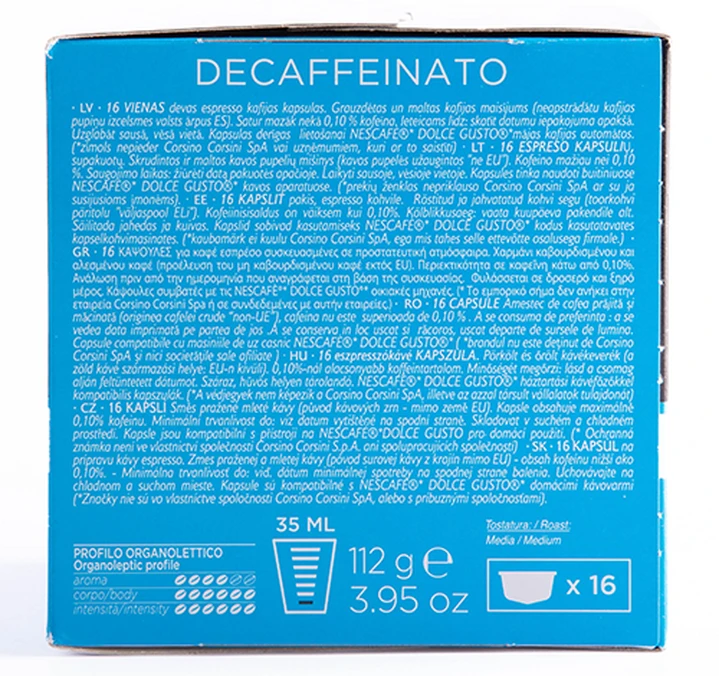 80 Capsules Nescafe® Dolce Gusto® Compatibles Gran Riserva Decaffeinato - CAFFE CORSINI 4 80 Capsules Nescafe® Dolce Gusto® Compatibles Gran Riserva Decaffeinato - CAFFE CORSINI – Image 2