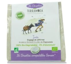 Pack 80 Dosettes Compatibles Senseo Souples Bio Ines - TERRAMOKA -Kafftec Magasin ines face