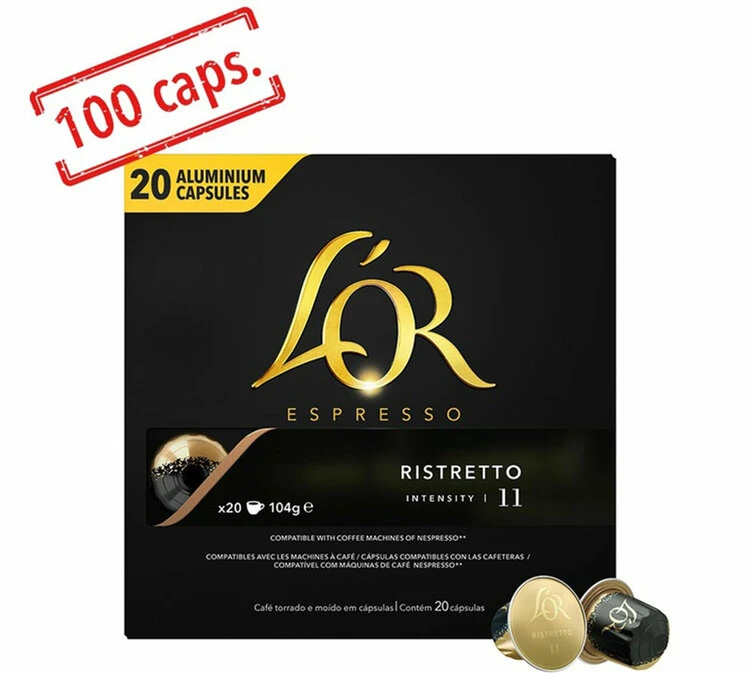 Pack 5 X 20 Capsules Ristretto Compatible Nespresso®- L'OR ESPRESSO 4 Pack 5 X 20 Capsules Ristretto Compatible Nespresso®- L'OR ESPRESSO – Image 2