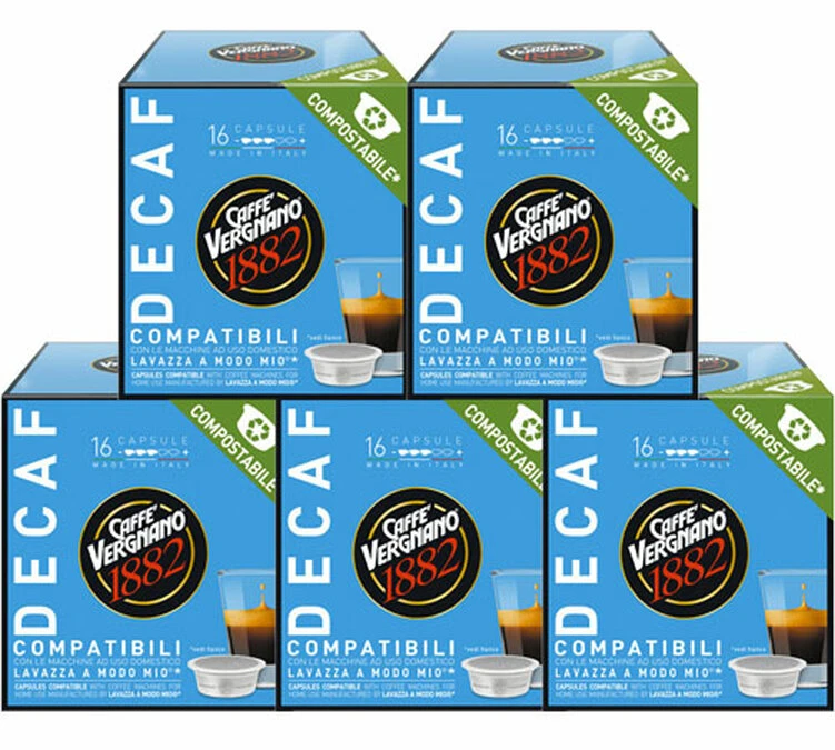 Caffè Vergnano 80 Capsules Compostables Compatibles A Modo Mio Lavazza Décaféiné - CAFFE VERGNANO 3 Caffè Vergnano 80 Capsules Compostables Compatibles A Modo Mio Lavazza Décaféiné - CAFFE VERGNANO