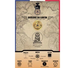 250 G Café En Grain Myanmar Ywangan Manussiha 100% Arabica - Brûlerie Du Cantin -Kafftec Magasin melange manussiha etiquette