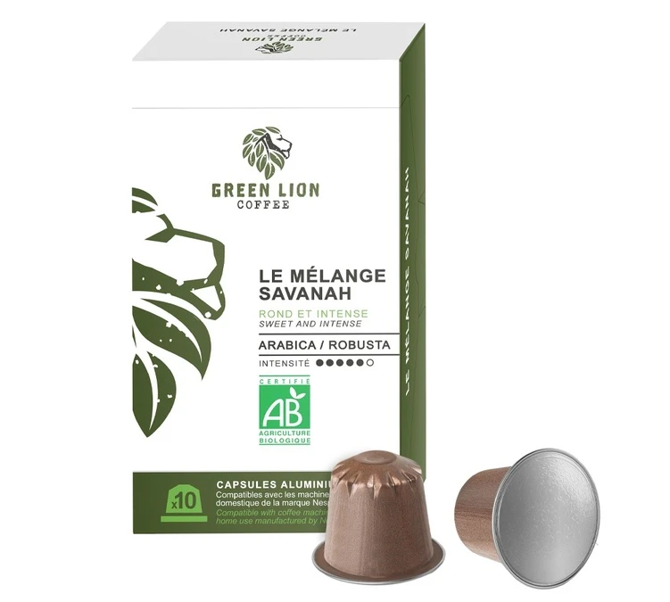 100 Capsules Bio Le Mélange Savanah - Compatibles Nespresso® - GREEN LION COFFEE 3 100 Capsules Bio Le Mélange Savanah - Compatibles Nespresso® - GREEN LION COFFEE
