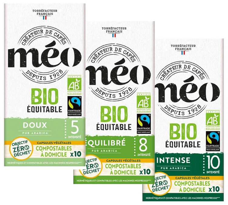 Pack 30 Capsules Compostables Bio Max Havelaar - Compatibles Nespresso® - CAFES MEO 3 Pack 30 Capsules Compostables Bio Max Havelaar - Compatibles Nespresso® - CAFES MEO