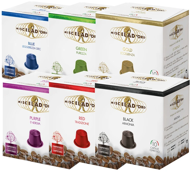 Pack Découverte 60 Capsules Bio -compatibles Nespresso® - MISCELA D'ORO 3 Pack Découverte 60 Capsules Bio -compatibles Nespresso® - MISCELA D'ORO