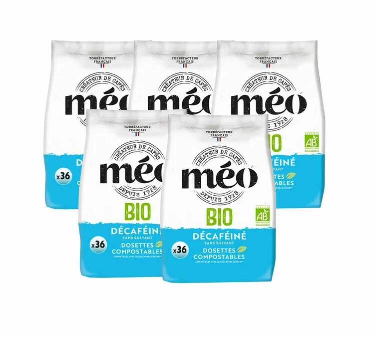 Lot De 180 Dosettes Souples Décaféiné Bio - CAFES MEO 3 Lot De 180 Dosettes Souples Décaféiné Bio - CAFES MEO