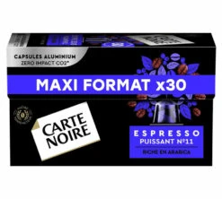 30 Capsules Compatibles Nespresso®- Espresso Puissant N°11 - CARTE NOIRE