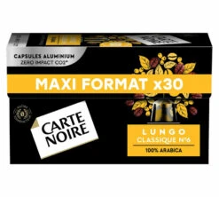 30 Capsules Compatibles Nespresso®- Espresso Lungo N°6 - CARTE NOIRE