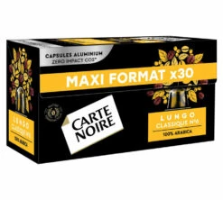 30 Capsules Compatibles Nespresso®- Espresso Lungo N°6 - CARTE NOIRE -Kafftec Magasin n6 x30 sidee