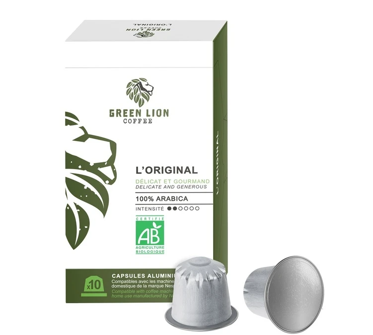 Capsules Compatibles Nespresso® - Bio - L'Original X100 - Green Lion Coffee 3 Capsules Compatibles Nespresso® - Bio - L'Original X100 - Green Lion Coffee
